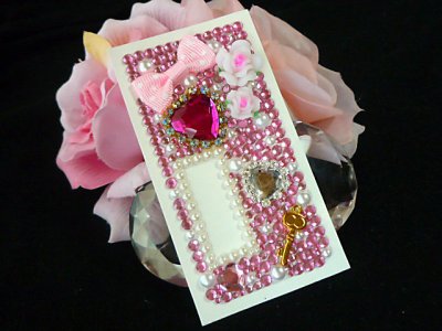 画像2: 【デコ電シート】 オーダー品 ★SH-08B★ お姫様♪ドットピンクりぼん