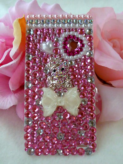 画像1: 【デコ電シート】　オーダー品☆T003☆ プリティベアー♪ピンキークリスタル