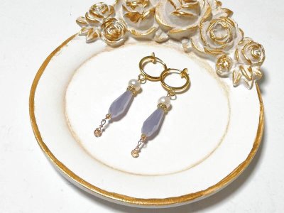 画像2: キラキラ♡ blue ラベンダー lily ♡スワロフスキー♡ イヤリング ♡ @srutiako ♡