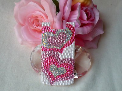 画像2: 【デコ電シート】　オーダー品★W61CA★　大人sweet♪ハートプッチ　ピンク、オーロラ　姫系配色