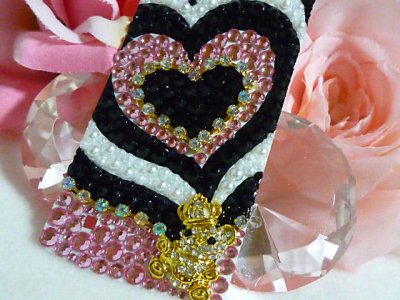 画像2: 【デコ電シート】　オーダー品★SH004★　kirakiraくまちゃん　小悪魔系ハートプッチ