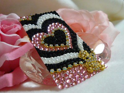 画像3: 【デコ電シート】　オーダー品★SH004★　kirakiraくまちゃん　小悪魔系ハートプッチ