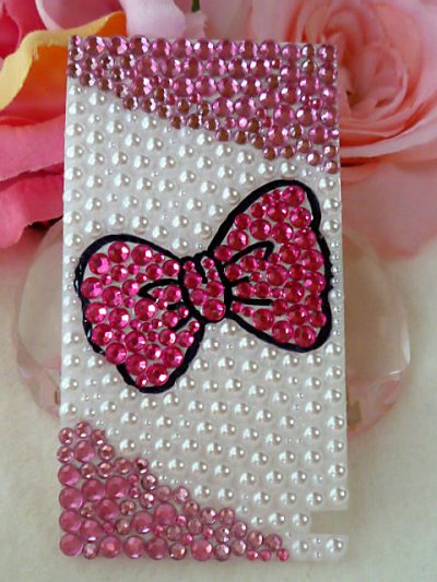 画像1: 【デコ電シート】 オーダー品★P-03A★ 大人sweet♪ピンクりぼんちゃん