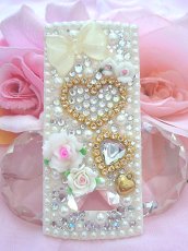 画像2: 【デコ電シート】　オーダー品★N-08A★♪姫系*ローズ*ホワイト*プリンセス (2)