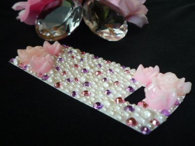 画像1: 【デコ電シート】 オーダー品 ★N-02A★ パールクリームドット ローズ