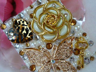 画像2: 【デコ電シート】　お任せオーダー品★P-03A★　大人ゴージャス系パール蝶々