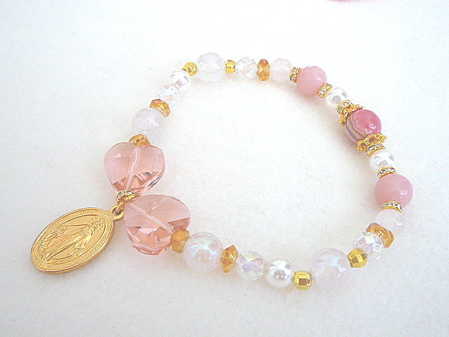 画像4: インカローズ*姫系*マリア*不思議なメダイ*恋*結婚運*天然石*ブレスレット (4)