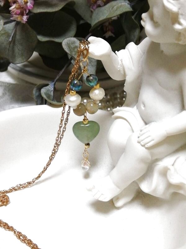 画像4: キラキラ♡ ネックレス ♡ トップ ♡ ゆらゆらハート (4)