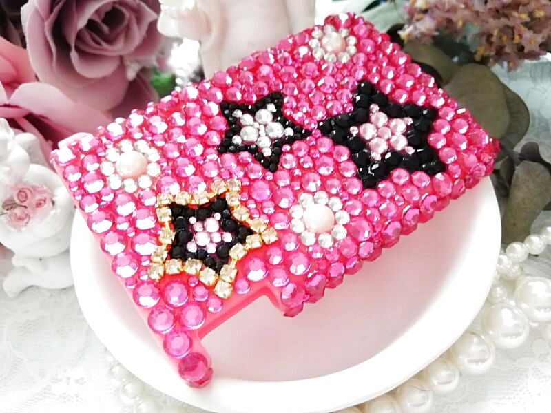 画像2: 【ミンティアケース】pink×black*ポップ*スター☆大人デコ  (2)