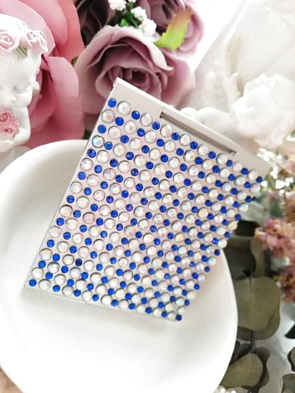 画像2: 【ミラー】　エレガンス*幾何学＊模様　ロイヤルブルー×オーロラ (2)