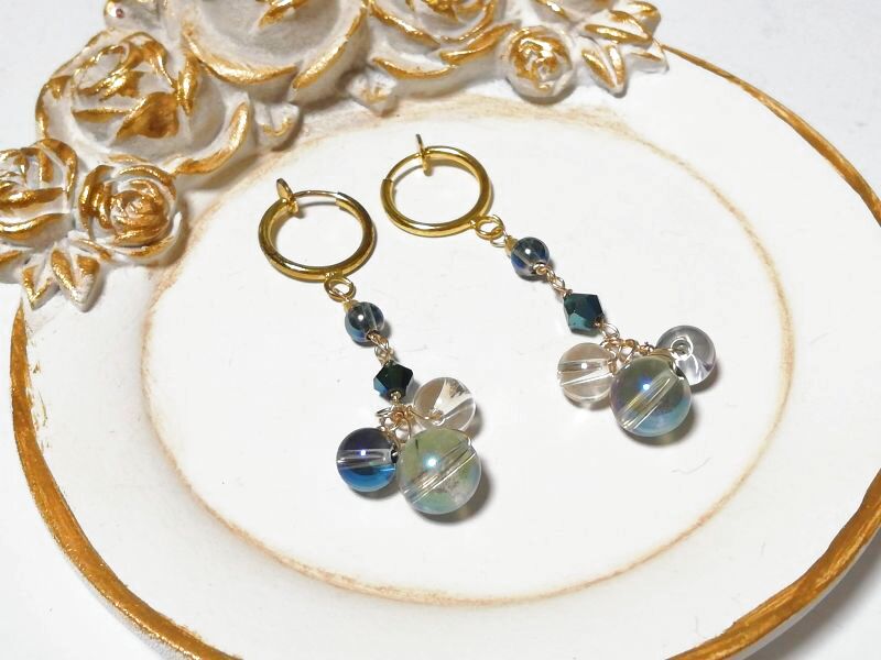 画像3: キラキラ♡ cosmo ♡melody*アクアオーラ♡ イヤリング ♡ @srutiako ♡ (3)