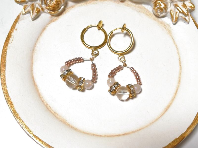 画像2: キラキラ♡ ティアラ ♡gold ruria♡ イヤリング ♡ @srutiako ♡ (2)