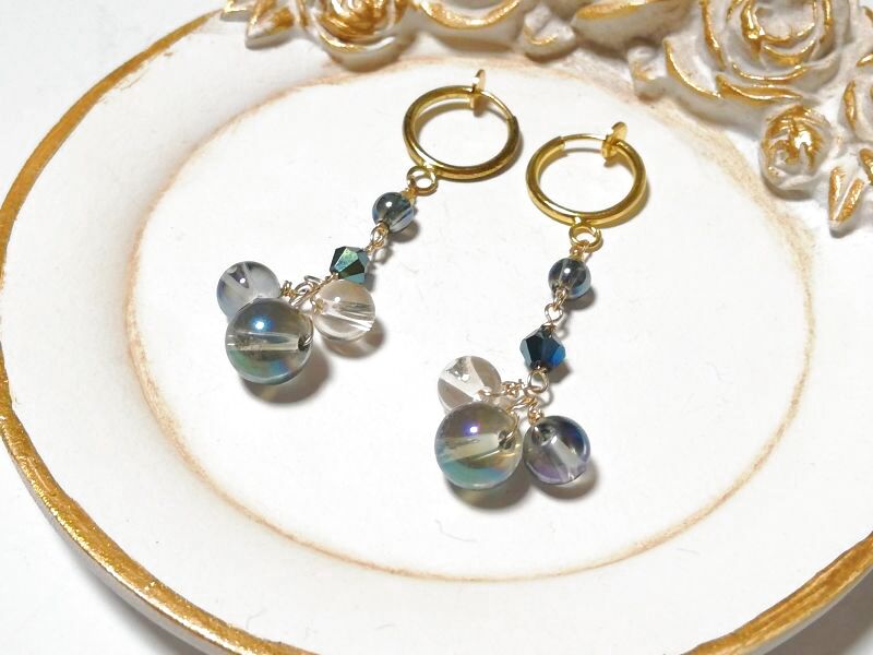 画像2: キラキラ♡ cosmo ♡melody*アクアオーラ♡ イヤリング ♡ @srutiako ♡ (2)