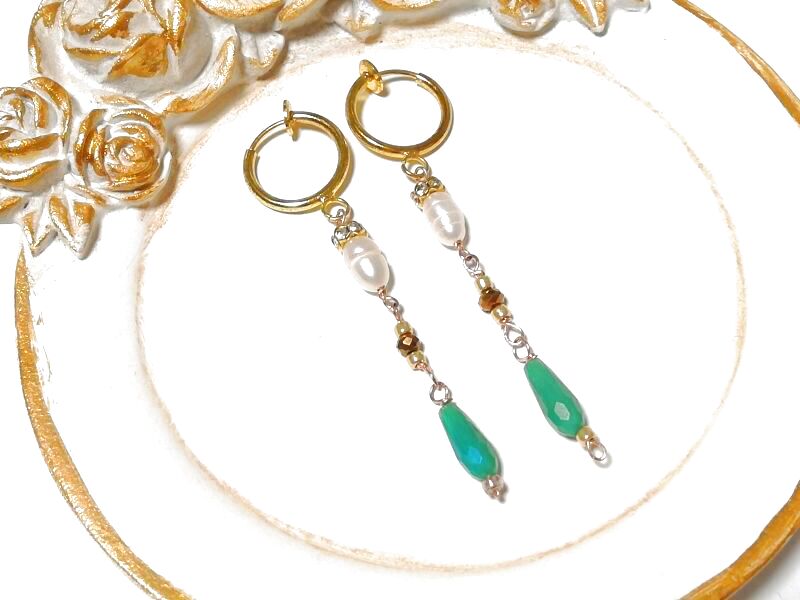 画像2: キラキラ♡ queen of emerald tiara  ♡スワロフスキー♡ イヤリング ♡ @srutiako ♡ (2)