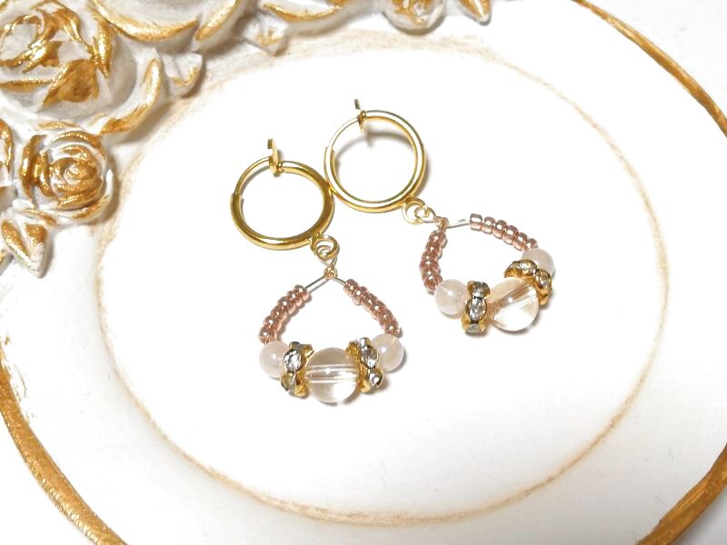 画像3: キラキラ♡ ティアラ ♡gold ruria♡ イヤリング ♡ @srutiako ♡ (3)