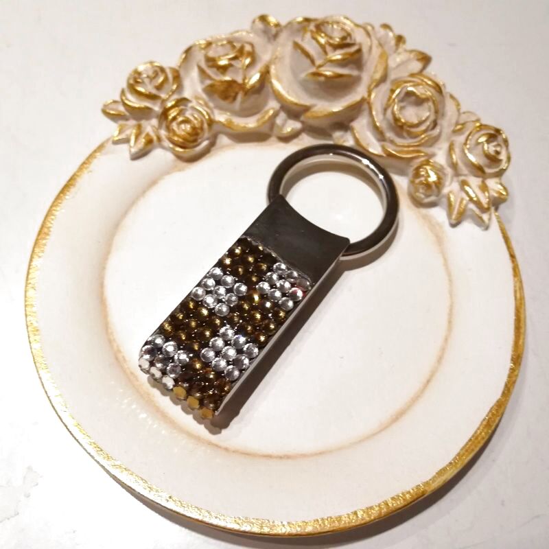 画像3: 【キーホルダー】 💛オーダー作品💛　キラキラ ♡luxury×simple♡　ダミエ柄　キーリング　キーホルダー (3)